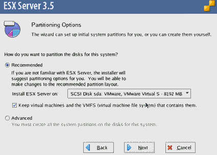 partition options